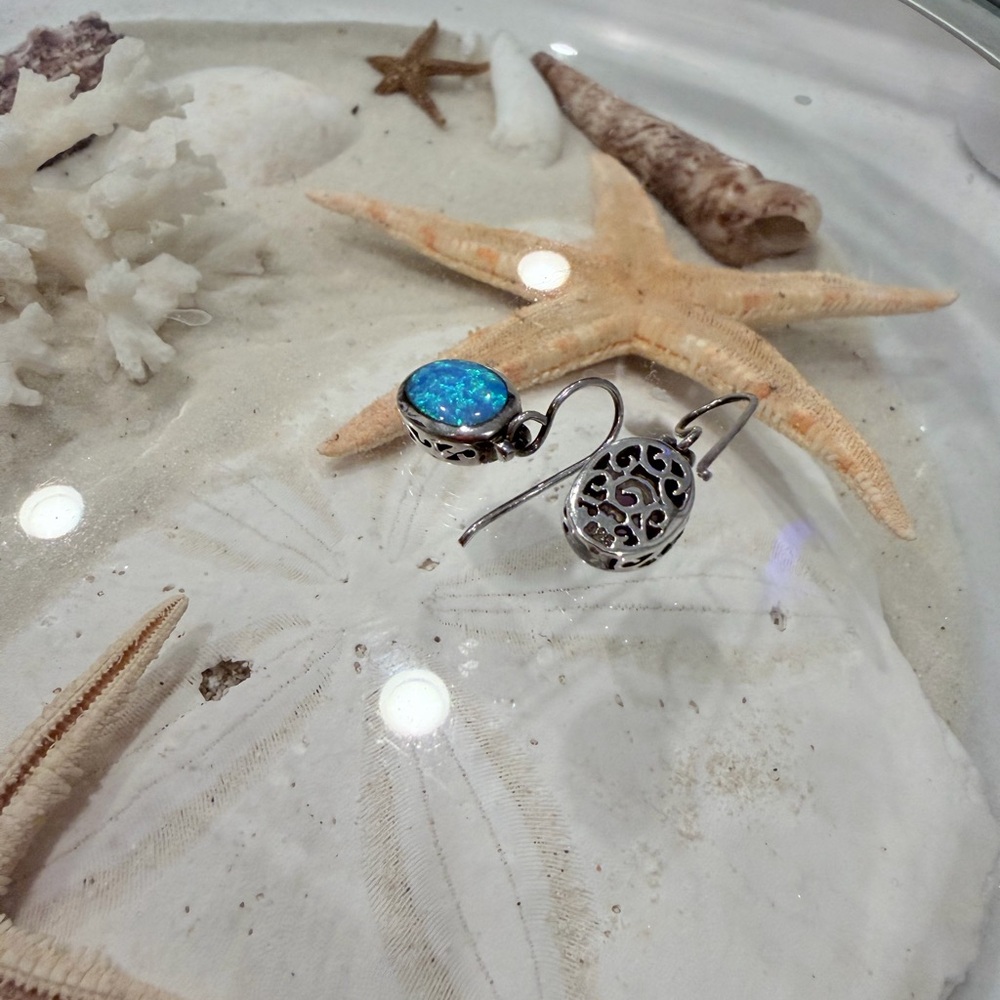 Lulu's Blue Opal Earrings (Reposh)